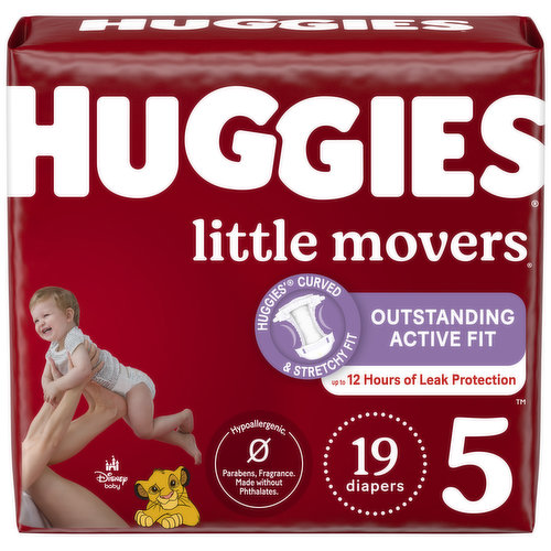 Huggies Little Movers Huggies Little Movers Baby Diapers, Size 5, 19 Ct