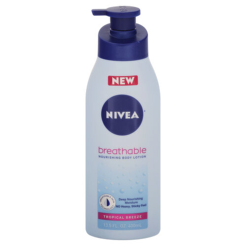 Nivea Body Lotion, Nourishing, Tropical Breeze, Breathable