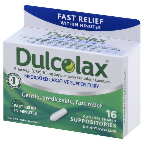 Buy Dulcolax 10mg Bisacodyl laxative Suppositories, 12's - Dock Pharmacy