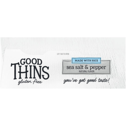 Good Thins Sea Salt & Pepper Rice Snacks Gluten Free Crackers, 3.5 oz