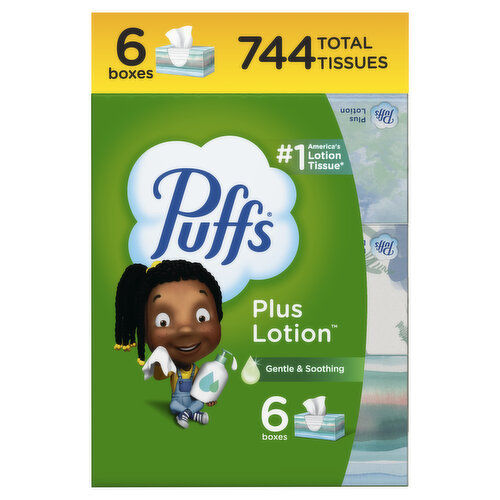 Puffs Plus Puffs Plus Lotion Facial Tissue, 6 Count