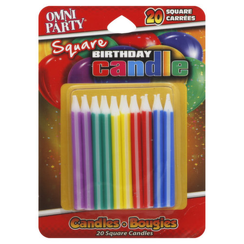 Omni Party Birthday Candles, Square