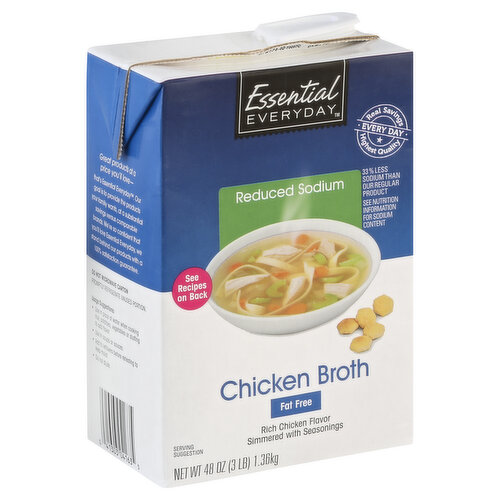 Essential Everyday Broth, Fat Free, Reduced Sodium, Chicken