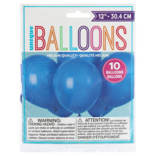 Unique Balloons, Royal Blue, 12 Inches
