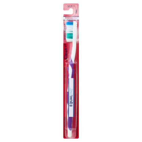 Equaline Clean+ Toothbrush, Angled End-Tuft, Soft, Full