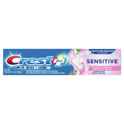 Crest Premium Plus Premium Plus Sensitive Toothpaste, Soothing Mint Flavor 7.0 oz