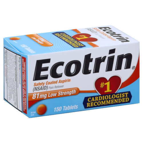 Ecotrin Aspirin, Safety Coated, Low Strength, 81 mg, Tablets