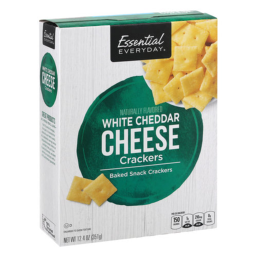 Essential Everyday Snack Crackers, White Cheddar Cheese, Baked