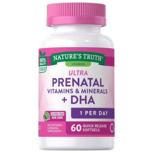 Nature's Truth Prenatal Vitamins & Minerals + DHA, Ultra, Softgels