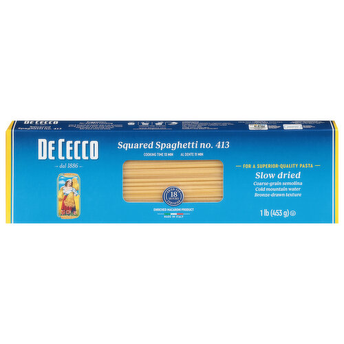 De Cecco Squared Spaghetti, No. 413, Slow Dried