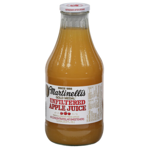 100% Apple Juice 10oz Glass Bottle With Label - S. Martinelli & Co