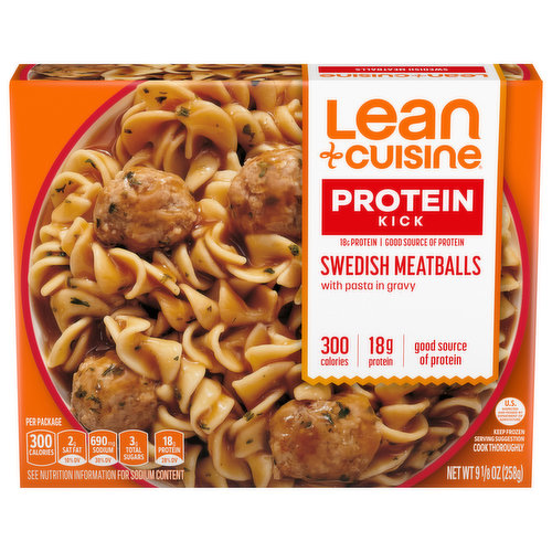 Lean Cuisine Protein Kick Swedish Meatballs, with Pasta in Gravy