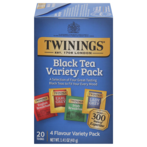 Twinings Black Tea, 4 Flavour, Variety Pack, Bags