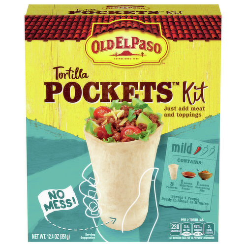 Old El Paso Tortilla Pockets Kit, Mild