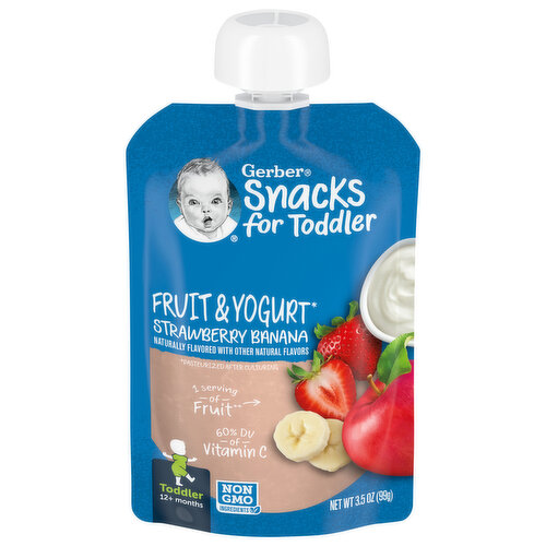 Gerber Snacks for Toddler Fruit & Yogurt, Strawberry Banana, Toddler (12+ Months)