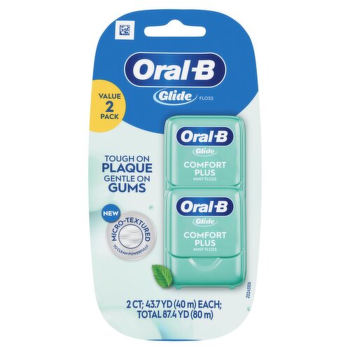 Oral-B Comfort Plus Glide Pro-Health Comfort Plus Dental Floss, Extra Soft, Value 2 Pack (40m Each)