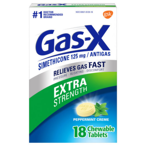 Gas-X Antigas, Extra Strength, Peppermint Creme, Chewable Tablets