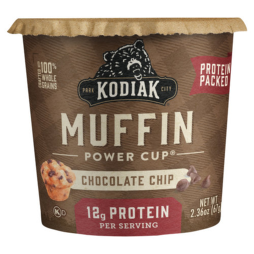 Kodiak Power Cup Muffins, Chocolate Chip, Protein Packed