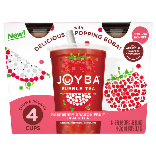 Joyba Bubble Tea, Raspberry Dragon Fruit Black Tea
