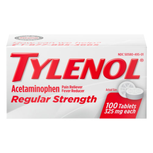 Tylenol Acetaminophen, Regular Strength, 325 mg, Tablets