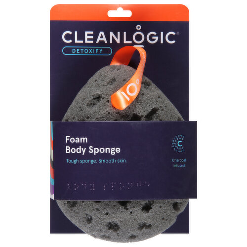 Cleanlogic Body Sponge, Foam, Detoxify