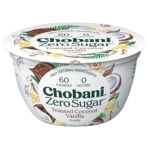 Only natural ingredients. Authentically crafted. Chobani Zero Sugar has no sugar (not a low calorie food). Naturally. A portion of profits for a better world.