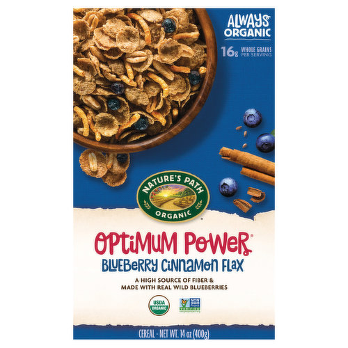 Nature's Path Organic Optimum Power Cereal, Blueberry Cinnamon Flax