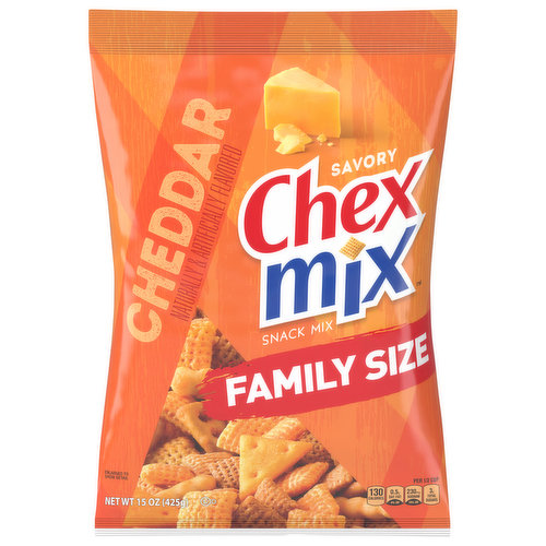 Chex Mix Snack Mix, Cheddar, Savory, Family Size
