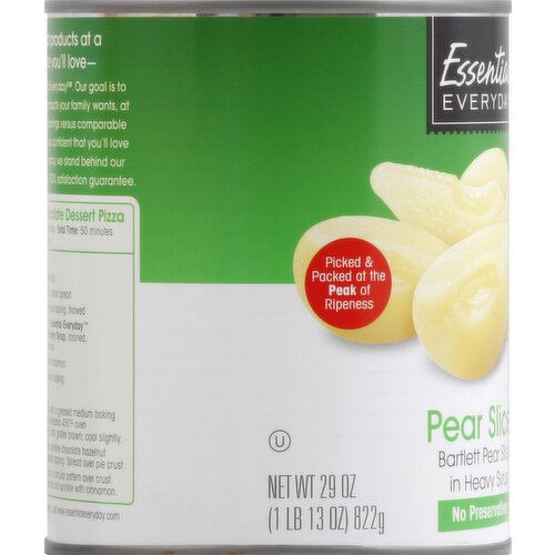 No preservatives. Real savings every day. Highest quality. Picked and packed at the peak of ripeness. Great products at a price you'll love - that's Essential Everyday. Our goal is to provide the products your family wants, at a substantial savings versus comparable brands. We're so confident that you'll love Essential Everyday, we stand behind our products with a 100% satisfaction guarantee. A gluten free food. Steel please recycle.