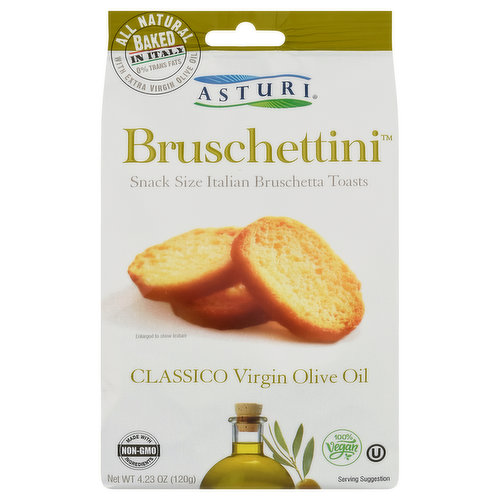Asturi Bruschettini Bruschetta Toasts, Italian, Classico, Snack Size
