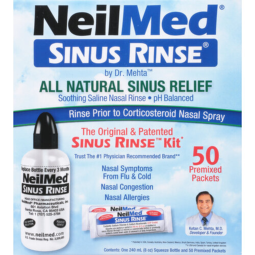 NeilMed Sinus Rinse nasal douche with 10 salt bags UK
