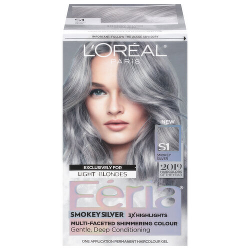 Feria Permanent Haircolour Gel, Smokey Silver S1