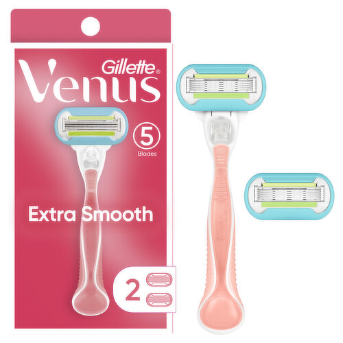 Venus Venus Extra Smooth Pink Women's Razor Handle + 2 Blade Refills