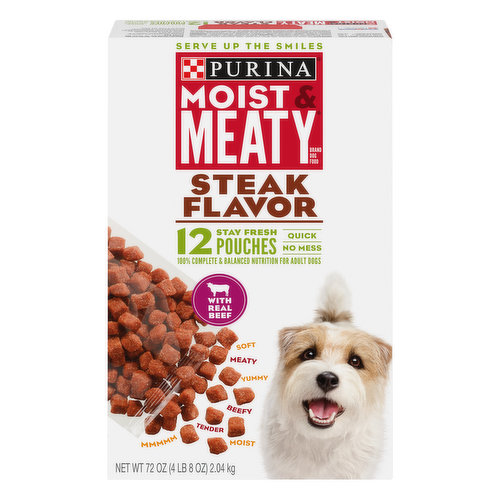 Purina Moist & Meaty Dog Food, Steak Flavor