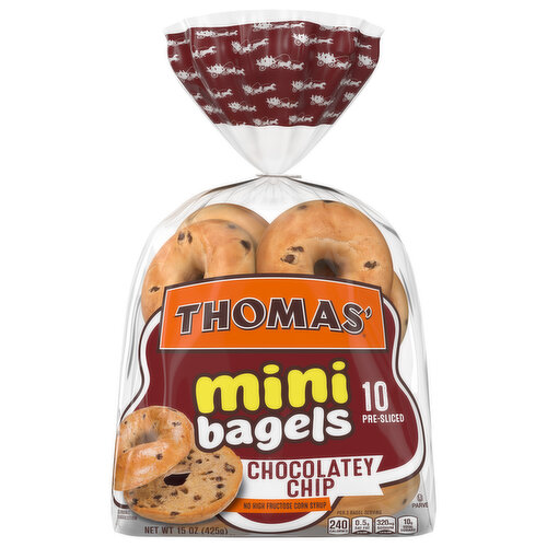 Specialty bakers since 1880. Thomas' Mini Bagels are delicious any time of day, as a mini breakfast or snack. Crispy on the outside and soft and chewy in the middle, they pair perfectly with your favorite spread or any other combination like mini pizzas. Try one today and taste the tradition of quality that Thomas' bakeries have been proudly serving up for over 140 years. No high fructose corn syrup. Terracycle: Join our recycling program at www.terracycle.com/bimbobakeries.