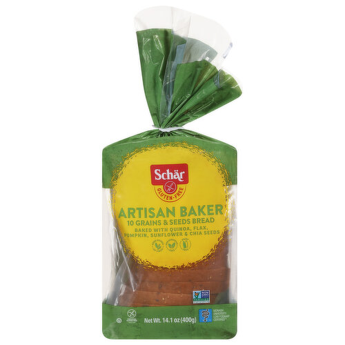 Schar Bread, Gluten-Free, 10 Grains & Seeds, Artisan Baker