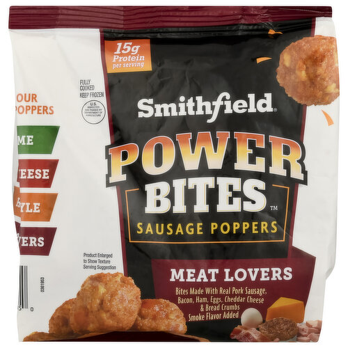 Smithfield Power Bites Sausage Poppers, Meat Lovers