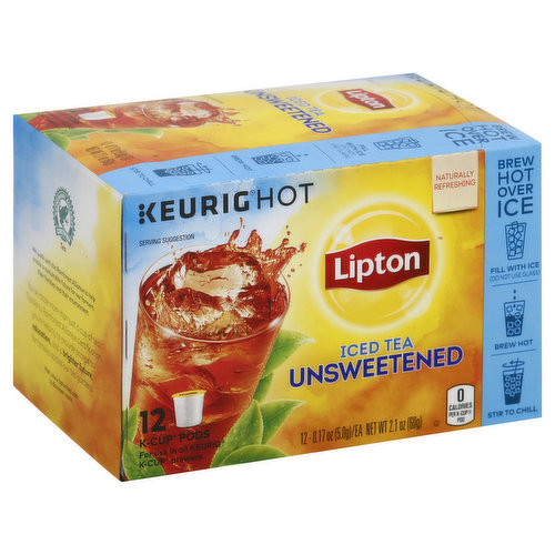 Lipton Keurig Hot Iced Tea, Unsweetened, K-Cup Pods