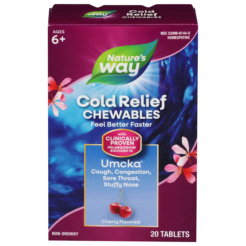Nature's Way Cold Relief, Non-Drowsy, Chewables, Tablets, Cherry Flavored