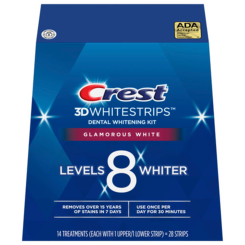 Crest 3D Whitestrips Dental Whitening Kit, Glamorous White