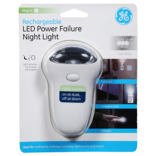 GE Night Light, Power Failure, LED, Rechargeable