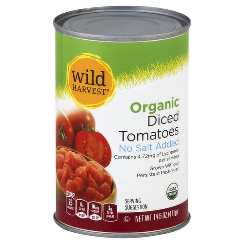 Wild Harvest Tomatoes, No Salt Added, Organic, Diced