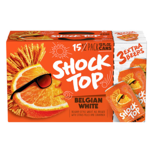 Shock Top Beer, Belgian White, 15 Pack