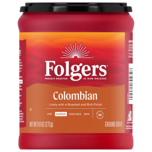 Folgers Coffee, Ground, Medium, Colombian