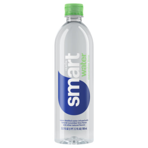 Treat your taste buds to a spa day with new Cucumber Lime smartwater. Its the vapor-distilled water you love, now infused with natural fruit flavors. As always, it has added electrolytes for taste and no calories. Each sip of Cucumber Lime smartwater is like a sip of spa water, treating you to refreshing hydration thats pure, crisp and perfectly cool.