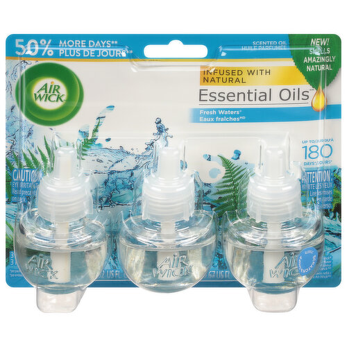 Air Wick Essential Oils Scented Oil Refills, Fresh Waters