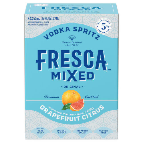 Fresca Mixed Vodka Spritz, Grapefruit Citrus