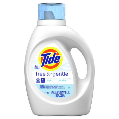 Tide Free & Gentle Liquid Laundry Detergent, 64 loads 92 fl oz