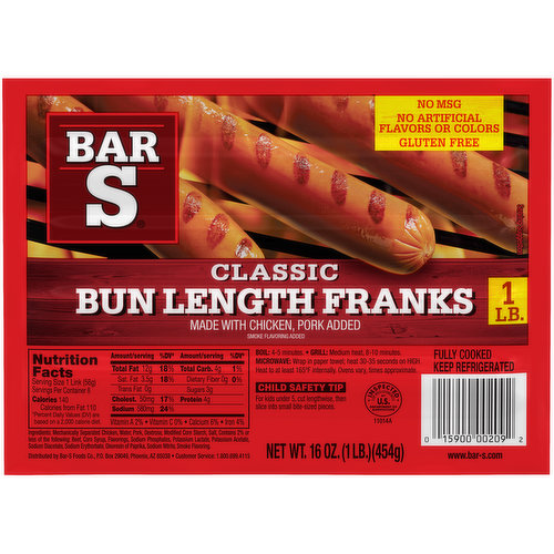 Bar S Classic Bun Length Franks