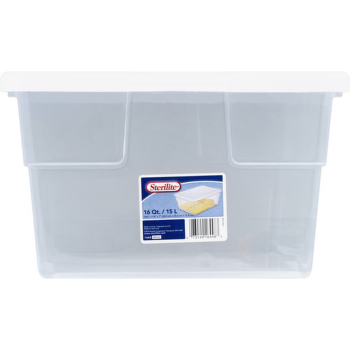16qt Clear Storage Box with Lid White - Room Essentials™